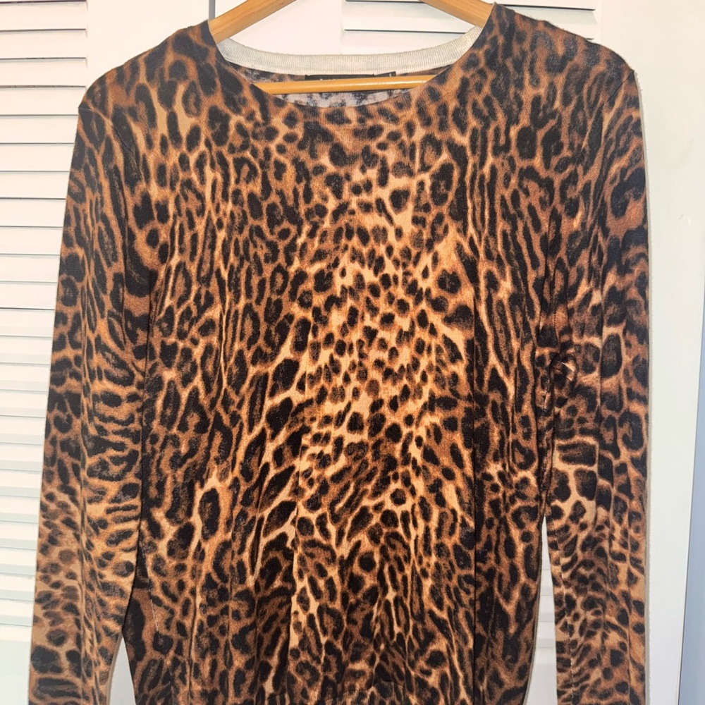 Ralph Lauren Brown Leopard Print Blouse
